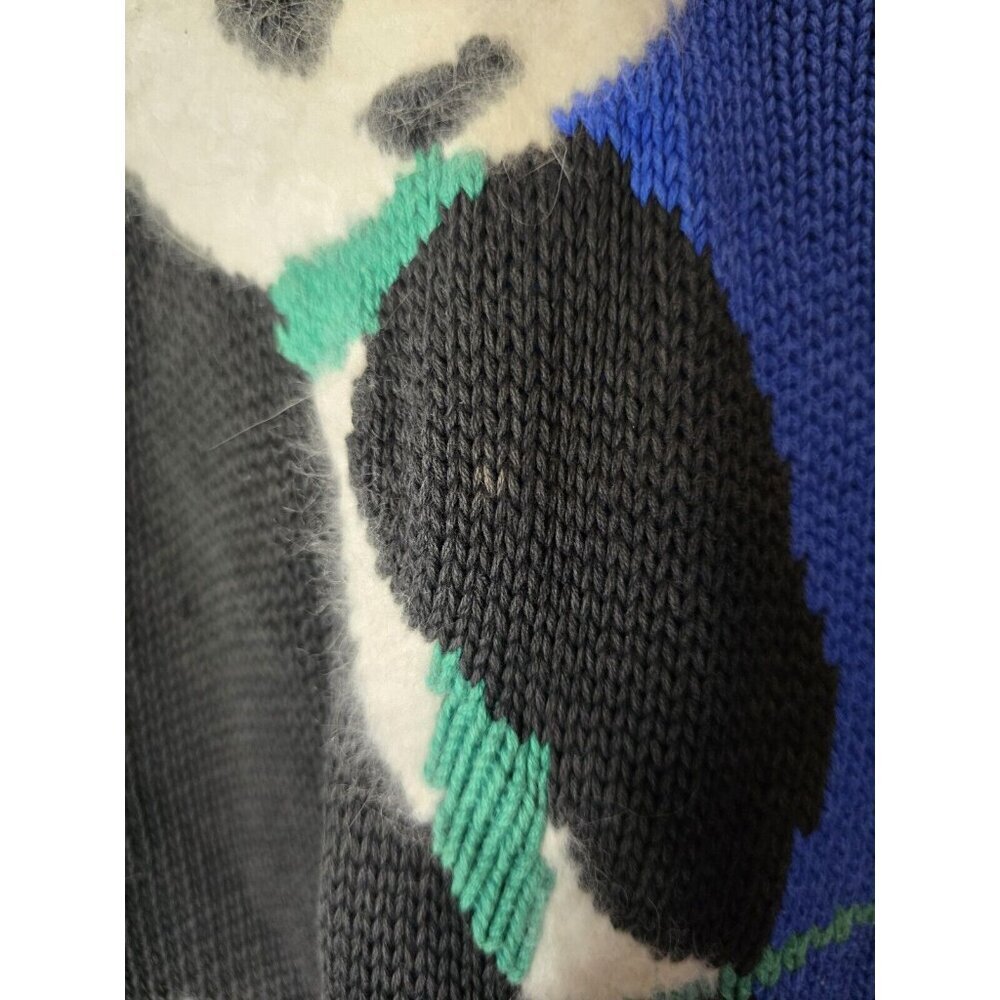 Vintage 90’s panda Cotton blue sweater- Unisex- Fits Like A Large - Picture 4 of 13
